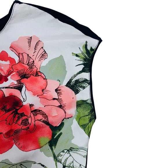 sleeveless t-shirt women with bold floral print size small SUZY SHIER - Picture 10 of 13